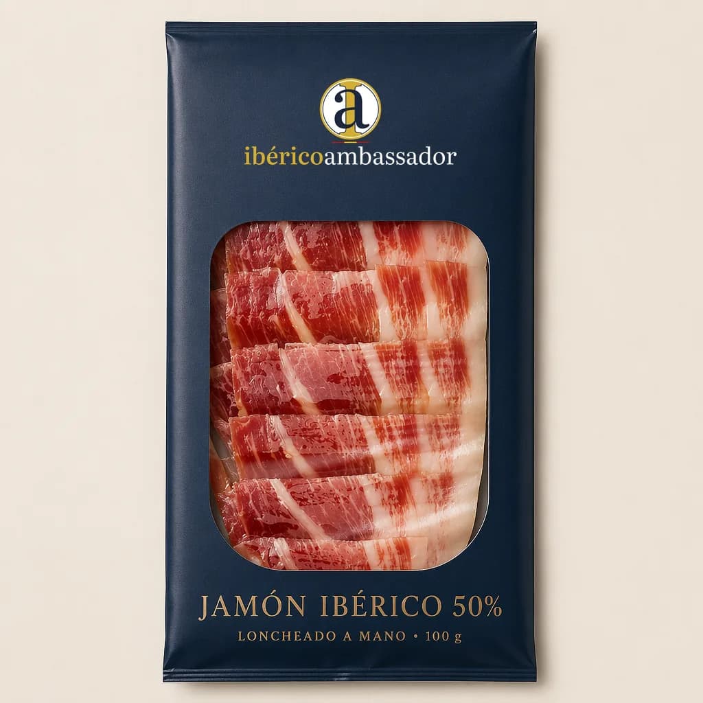 Jamón Ibérico 50% · Hand-sliced